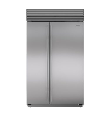 Sub-Zero ICBBI-48SID/S/TH Side-By-Side Stainless Steel Tubular Handle Refrigerator/Freezer With Internal Ice & Water Dispenser