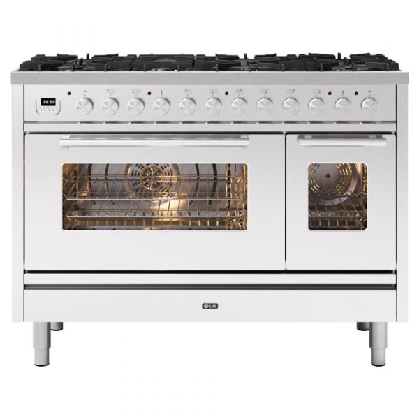 Ilve P128WE3SS 120cm Roma Dual Fuel Range Cooker In Stainless Steel