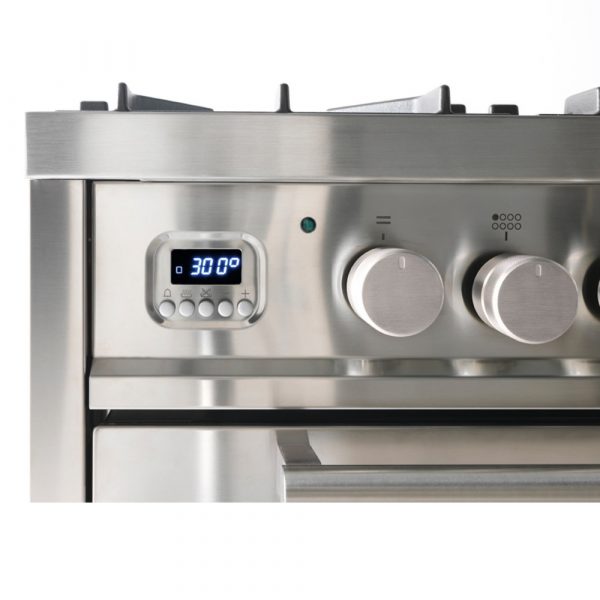 Ilve PD096WE3SS 90cm Roma Dual Fuel Twin Oven Range Cooker In Stainless Steel 1 2