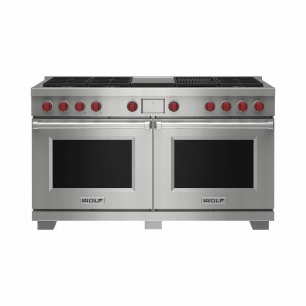 Wolf ICBDF60650CGSP Dual Fuel Range Cooker 6 Burner Chargrill & Griddle