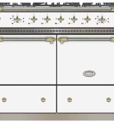Lacanche LG1052CTWHA 100cm Classic Cluny White & Brass Dual Fuel Range Cooker