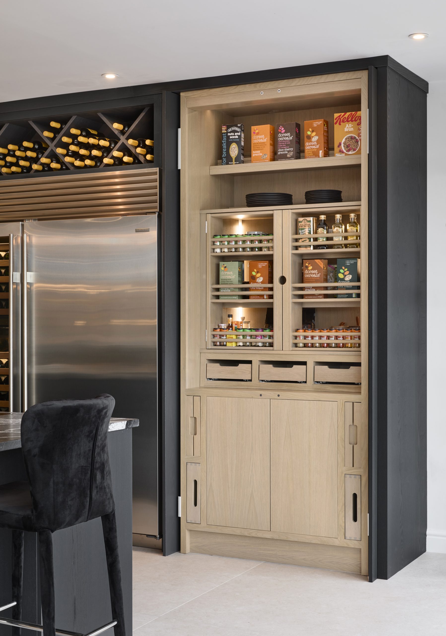Cooks & Company cupboard pantry is a popular addition to any new luxury bespoke kitchen